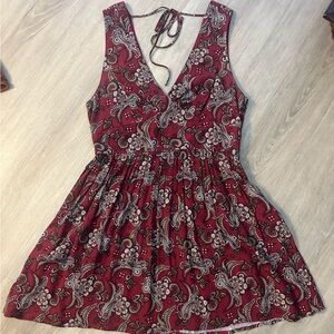 Robert Graham Burgundy and Paisley Mini Dress